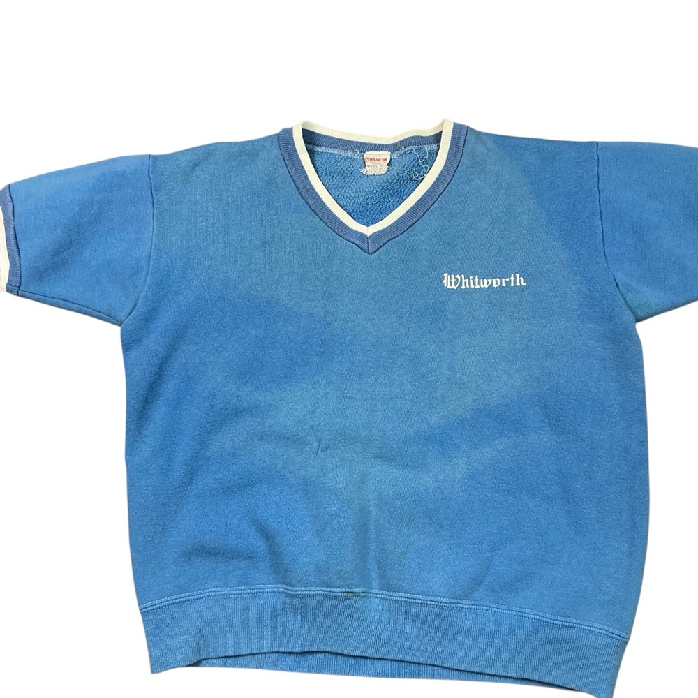Vintage 60s Champion Running Man Whitworth University Crewneck USA made SZ Small